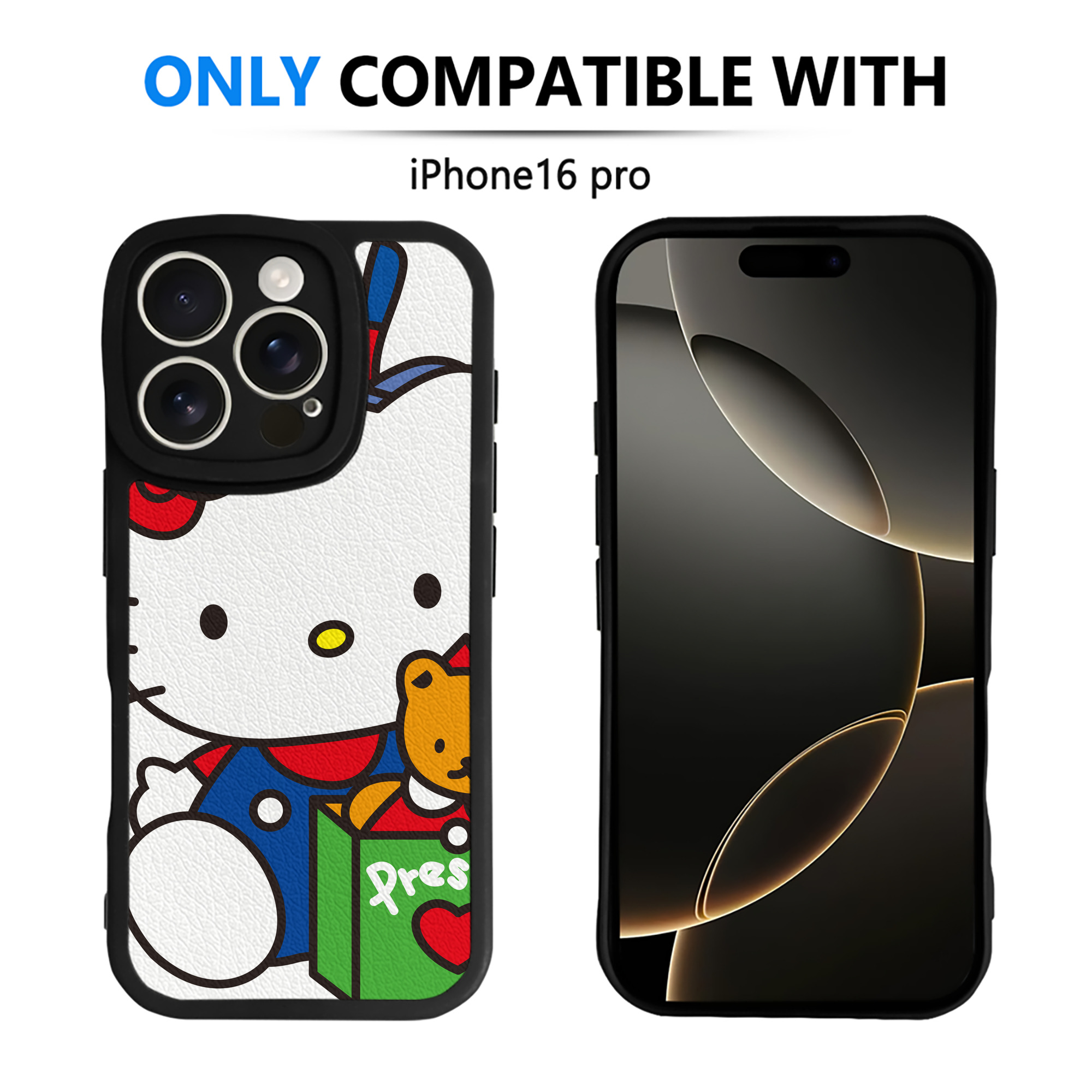 （画像用） Hello Kitty ハローキティ 【iPhone 16シリーズ対応】シリコンスマホケース（レザー調） 材質：シリコン